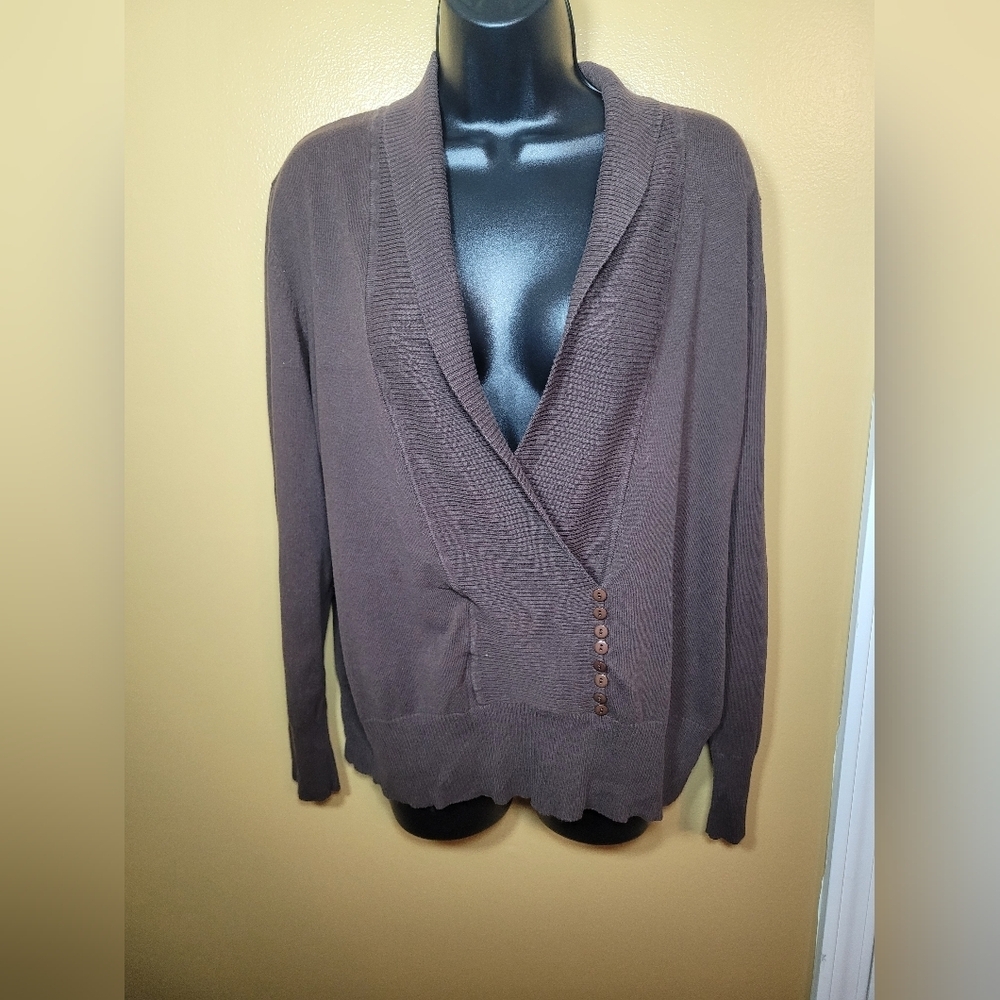 Chadwicks Cotton Blend Brown Cardigan Sweater sz XL